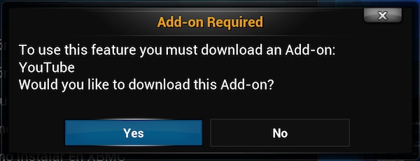 Tu add-on para XBMC: Instalar dependencia con el add-on de YouTube