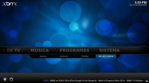 Información de sistema en XBMC